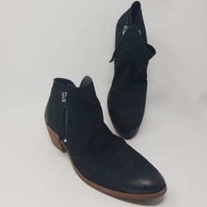 Sam Edelman Petty Black Suede Leather Ankle Boots